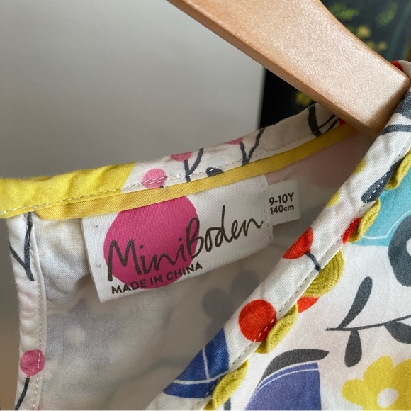 Mini Boden Colorful Vehicles Bikes Floral Print Long Sleeve Dress 9 - Picture 9 of 16